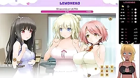 Anime VTuber LewdNeko in a romantic hentai game