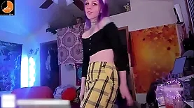 Watch Neko Nymph's seductive dance in real-time with cute milf and tattoos