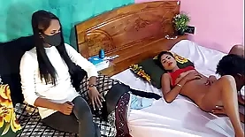 Raunchy Desi sex with black girls and a helping hand