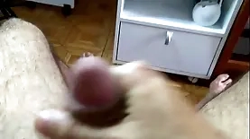 Vintage video of hairy-dicked man masturbating and ejaculating for your pleasure