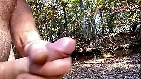 Cumshot on a gorgeous outdoor setting