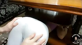 Leksa Biffer gets her ass pounded and stuck under the table