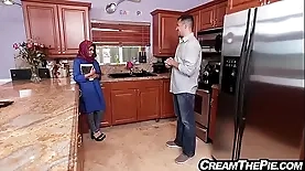 Young Ada Sanchez from the Middle East gets creampied by a big American penis in a hardcore scene