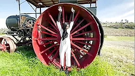 Viva Athena and Covid Couple's wild ride on a classic tractor