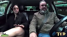 Newcomer Safyra Safi strips in a car with Binho Ted
